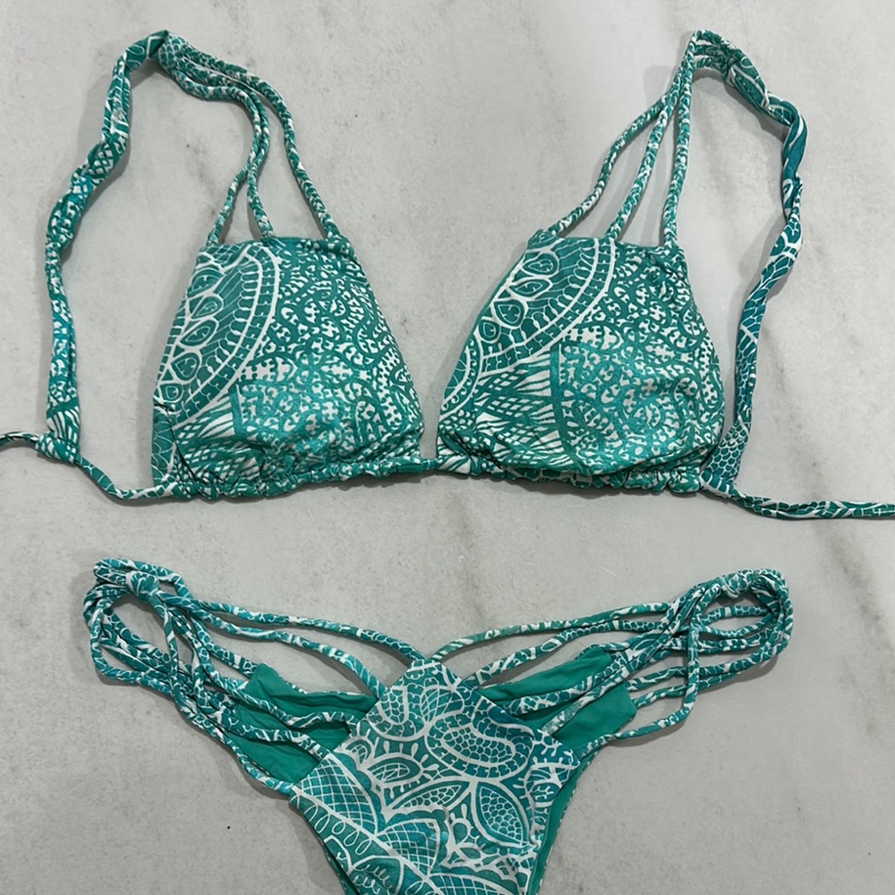 SAN LORENZO BIKINIS Blue and White Print Bikini Set - Picture 2 of 4